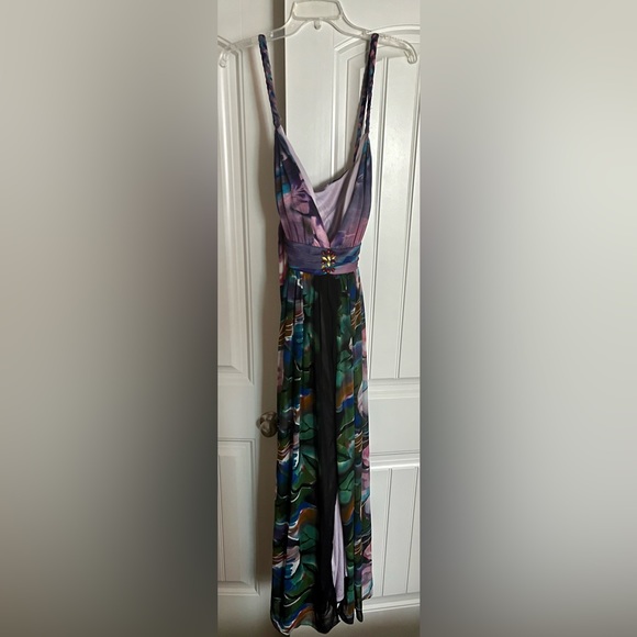 Ever Pretty Multicolor Floral Jeweled Bodice Flowy Maxi Dress Size 2XL - Picture 2 of 8